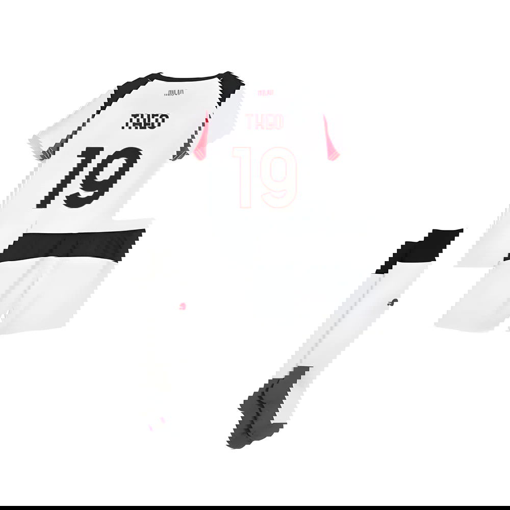 Jalkapallo Pelipaidat AC Milan Lasten THEO #19 Vieras Peliasu 2025-2026