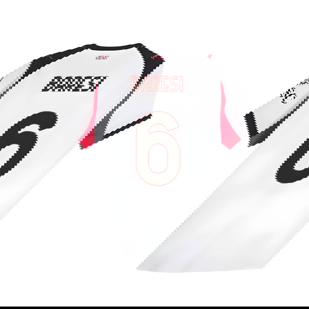 Jalkapallo Pelipaidat AC Milan BARESI #6 Vieras Peliasu 2025-2026