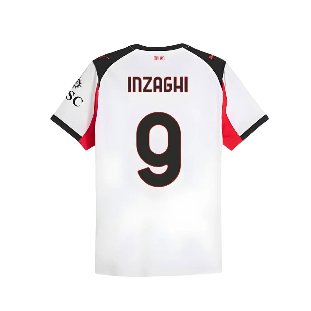 Jalkapallo Pelipaidat AC Milan INZAGHI #9 Vieras Peliasu 2025-2026