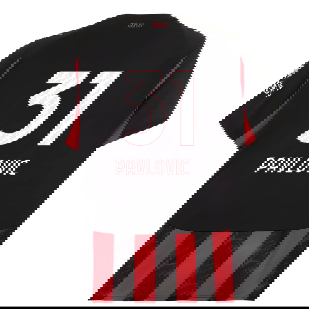 Jalkapallo Pelipaidat AC Milan PAVLOVIC #31 Koti Peliasu 2025-2026