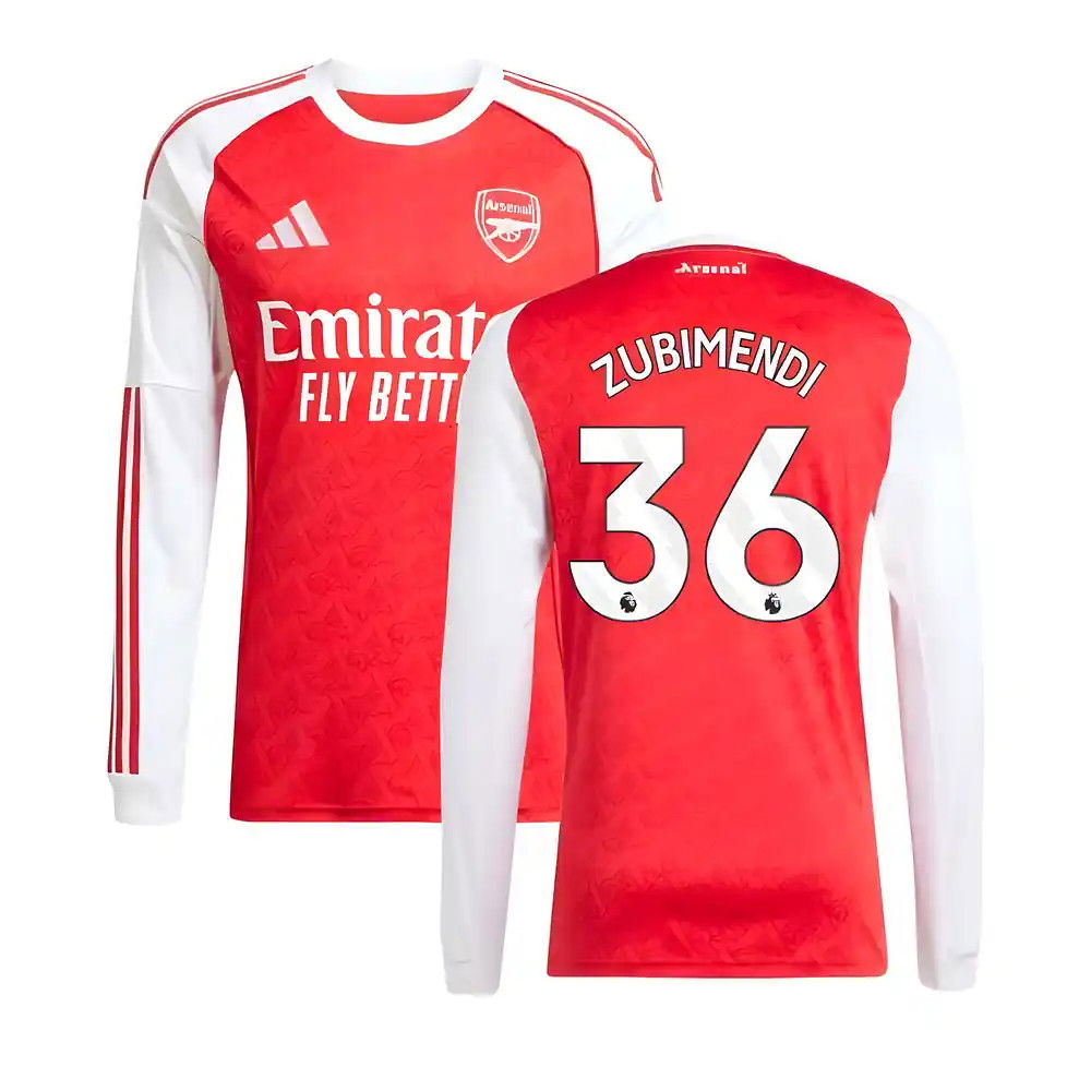 Jalkapallo Pelipaidat Arsenal Pitkähihainen ZUBIMENDI #36 Koti Peliasu 2025-2026