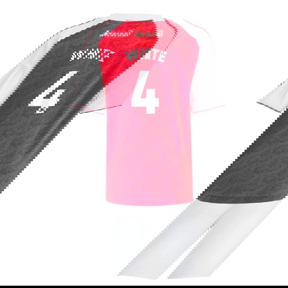 Jalkapallo Pelipaidat Arsenal Lasten WHITE #4 Koti Peliasu 2025-2026