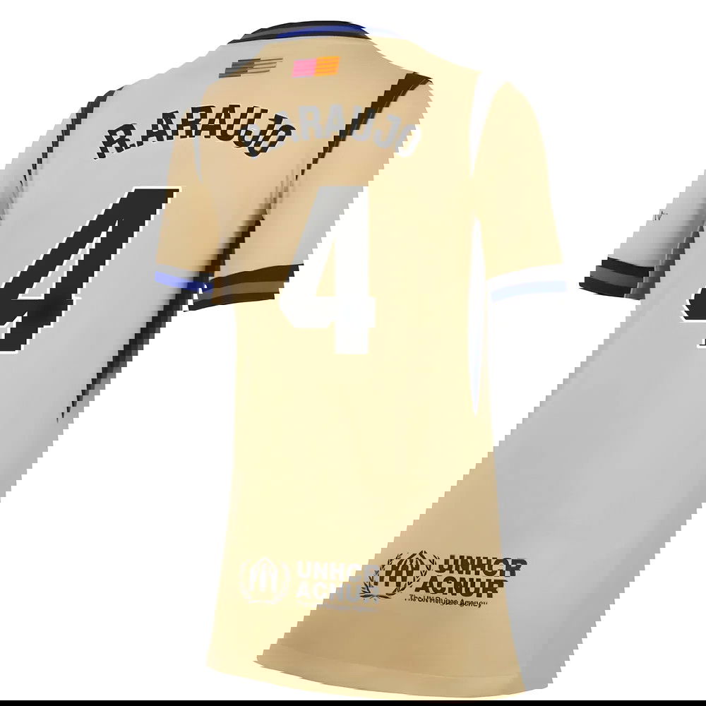 Jalkapallo Pelipaidat FC Barcelona Naisten RARAUJO #4 Vieras Peliasu 2025-2026