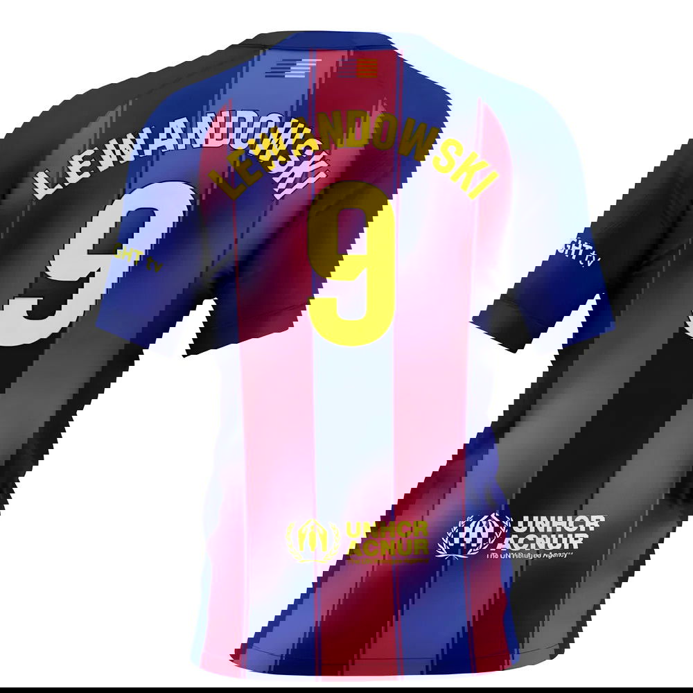 Jalkapallo Pelipaidat FC Barcelona Naisten LEWANDOWSKI #9 Koti Peliasu 2025-2026