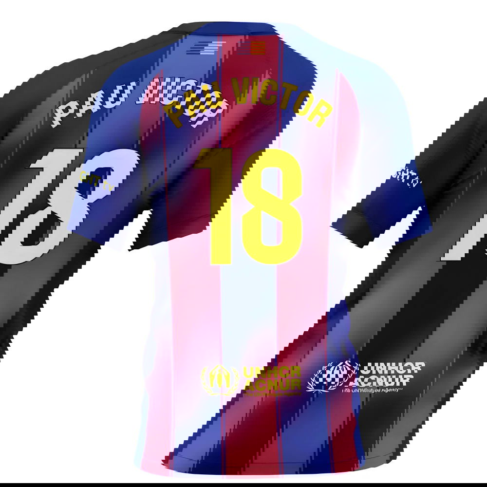 Jalkapallo Pelipaidat FC Barcelona Naisten PAU VICTOR #18 Koti Peliasu 2025-2026