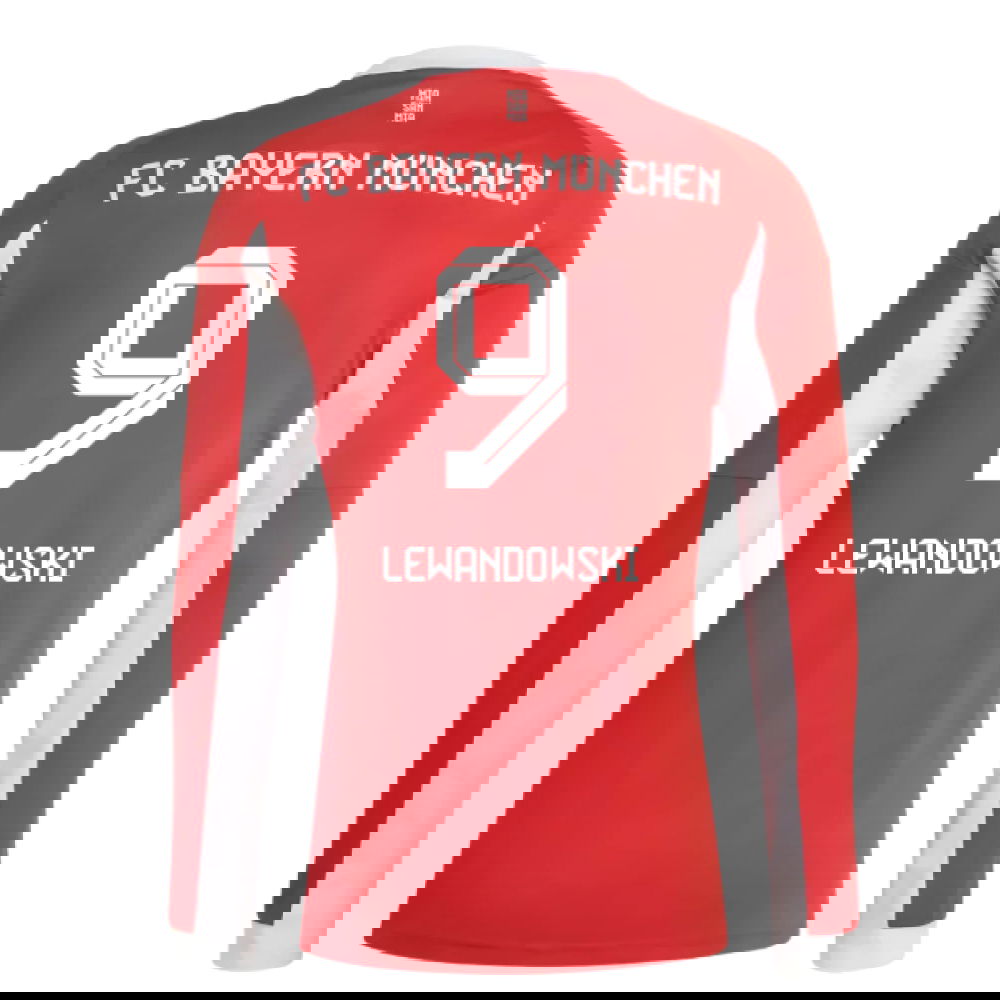 Jalkapallo Pelipaidat FC Bayern München Pitkähihainen LEWANDOWSKI #9 Koti Peliasu 2025-2026