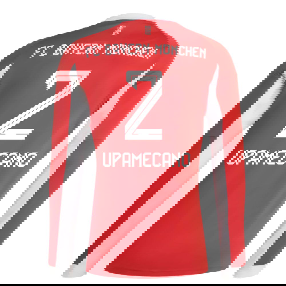 Jalkapallo Pelipaidat FC Bayern München Pitkähihainen UPAMECANO #2 Koti Peliasu 2025-2026