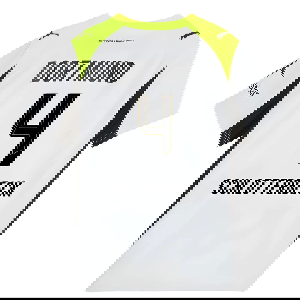 Jalkapallo Pelipaidat BVB Borussia Dortmund SCHLOTTERBECK #4 Vieras Peliasu 2025-2026