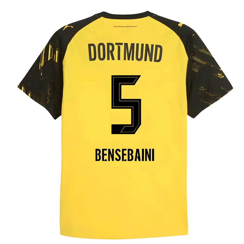 Jalkapallo Pelipaidat BVB Borussia Dortmund BENSEBAINI #5 Koti Peliasu 2025-2026