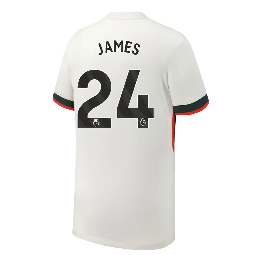 Jalkapallo Pelipaidat Chelsea JAMES #24 Vieras Peliasu 2025-2026