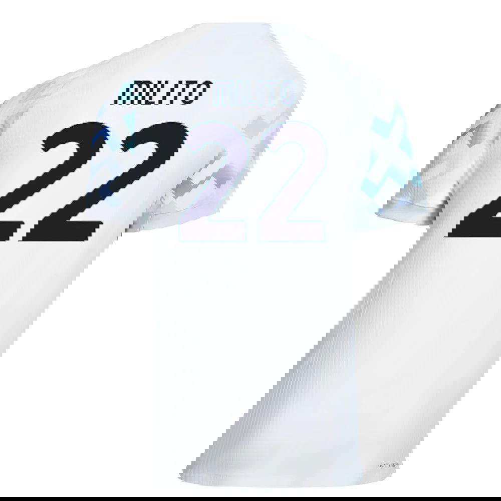 Jalkapallo Pelipaidat Inter Milan MILITO #22 Vieras Peliasu 2025-2026