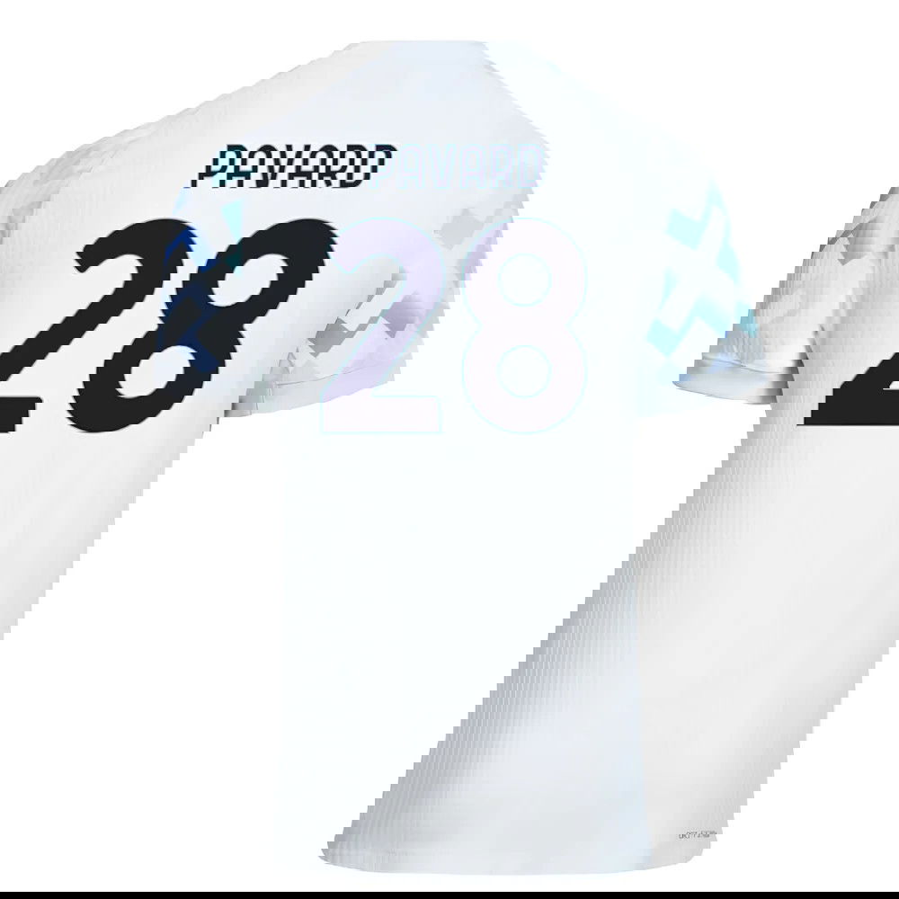 Jalkapallo Pelipaidat Inter Milan PAVARD #28 Vieras Peliasu 2025-2026