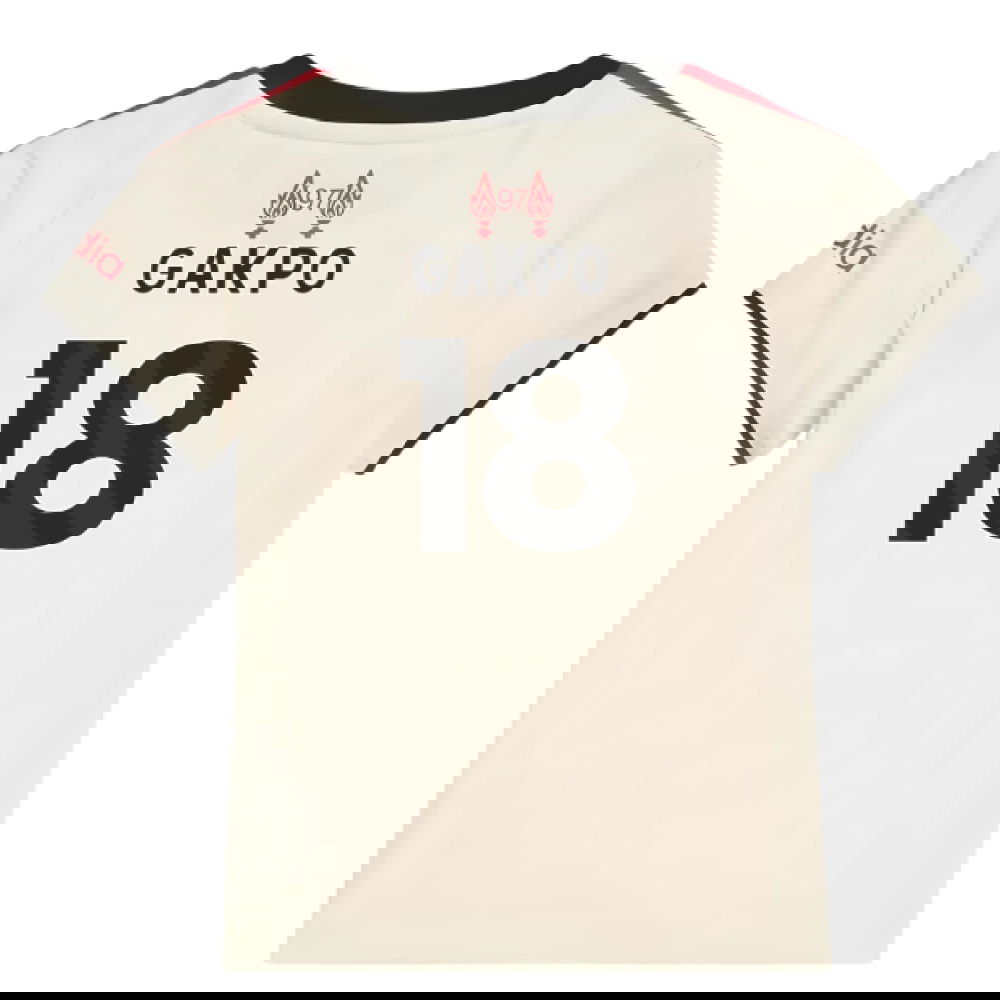 Jalkapallo Pelipaidat Liverpool Lasten GAKPO #18 Vieras Peliasu 2025-2026