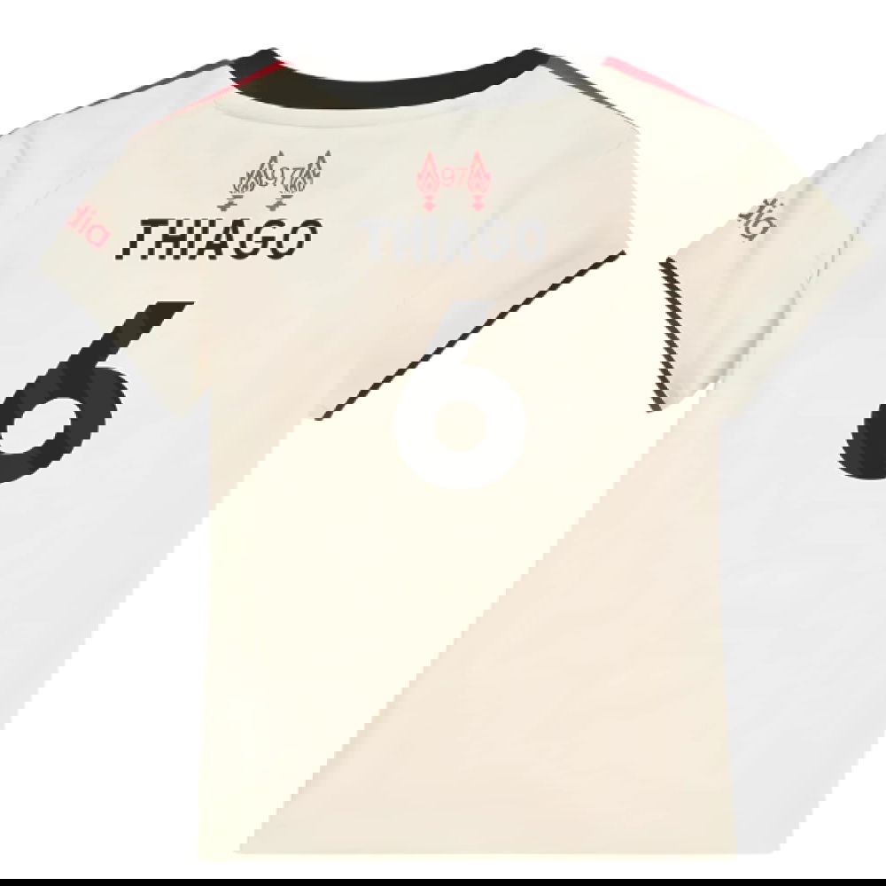 Jalkapallo Pelipaidat Liverpool Lasten THIAGO #6 Vieras Peliasu 2025-2026