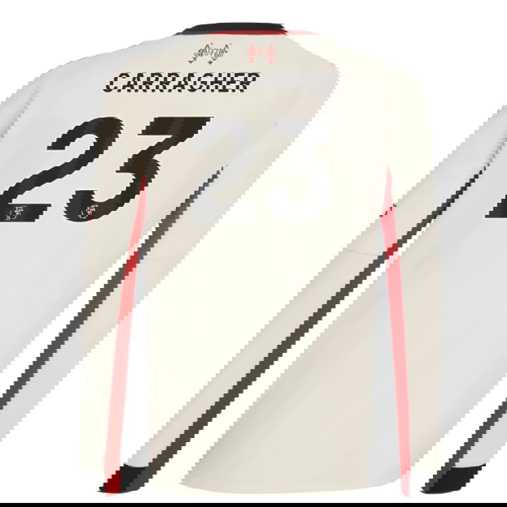 Jalkapallo Pelipaidat Liverpool Pitkähihainen CARRAGHER #23 Vieras Peliasu 2025-2026