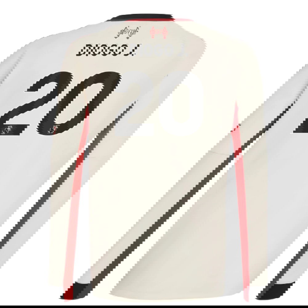 Jalkapallo Pelipaidat Liverpool Pitkähihainen DIOGO J #20 Vieras Peliasu 2025-2026