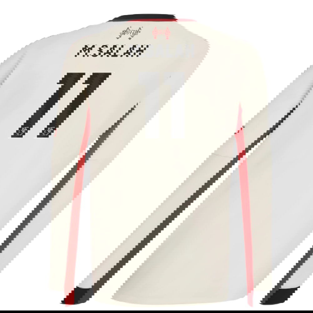 Jalkapallo Pelipaidat Liverpool Pitkähihainen MSALAH #11 Vieras Peliasu 2025-2026