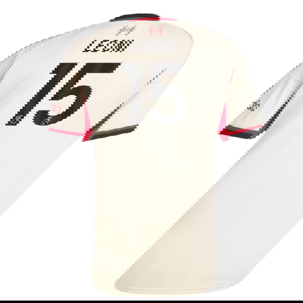 Jalkapallo Pelipaidat Liverpool LEONI #15 Vieras Peliasu 2025-2026