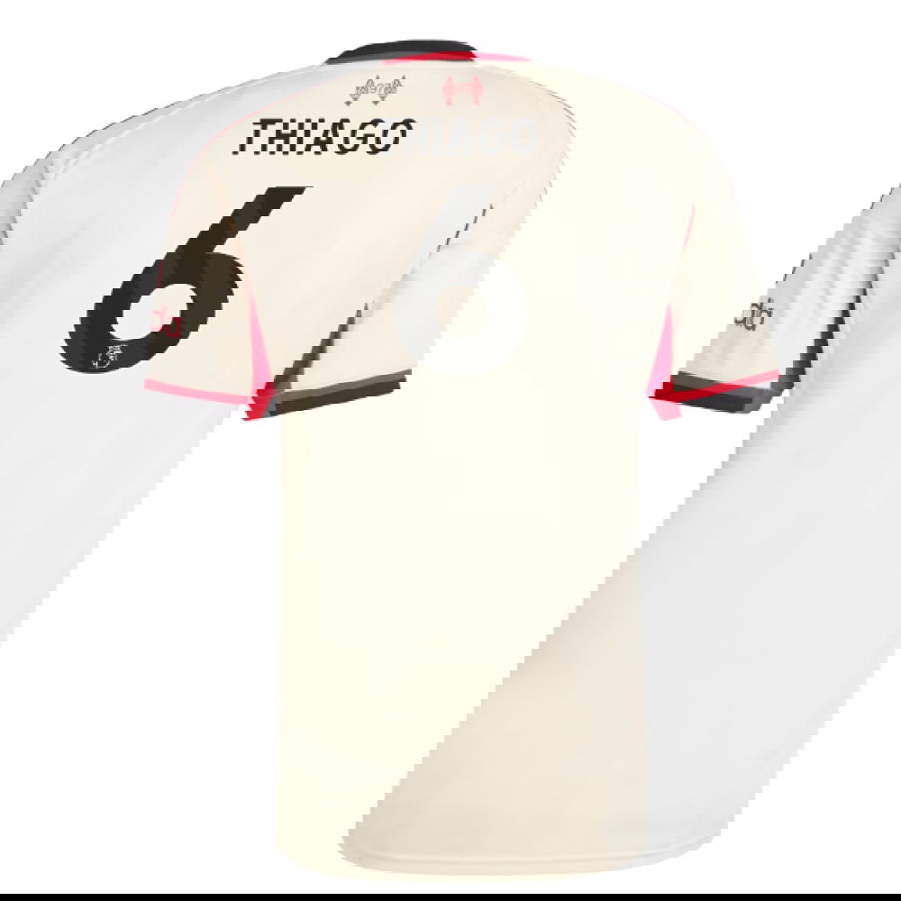 Jalkapallo Pelipaidat Liverpool THIAGO #6 Vieras Peliasu 2025-2026