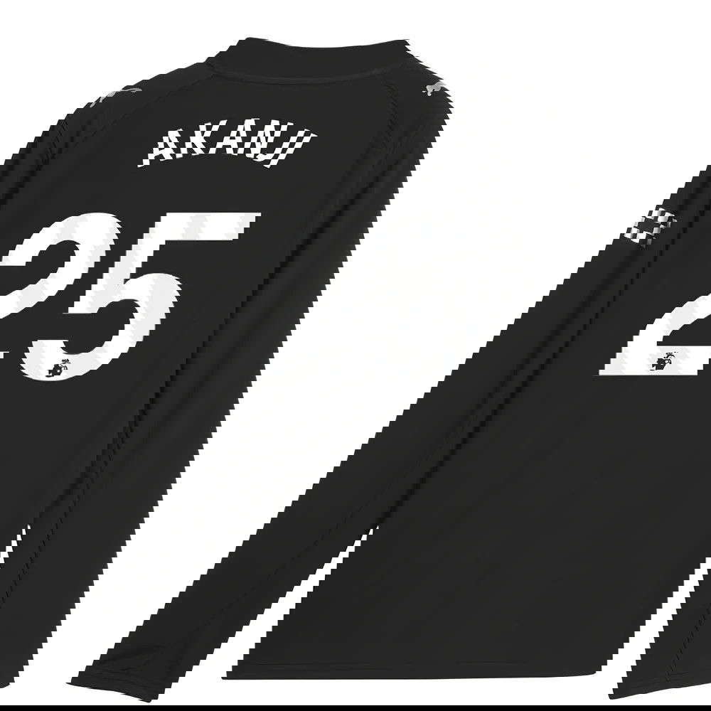 Jalkapallo Pelipaidat Manchester City Pitkähihainen AKANJI #25 Vieras Peliasu 2025-2026