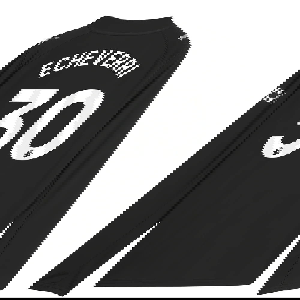 Jalkapallo Pelipaidat Manchester City Pitkähihainen ECHEVERRI #30 Vieras Peliasu 2025-2026