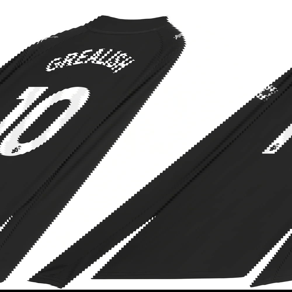 Jalkapallo Pelipaidat Manchester City Pitkähihainen GREALISH #10 Vieras Peliasu 2025-2026