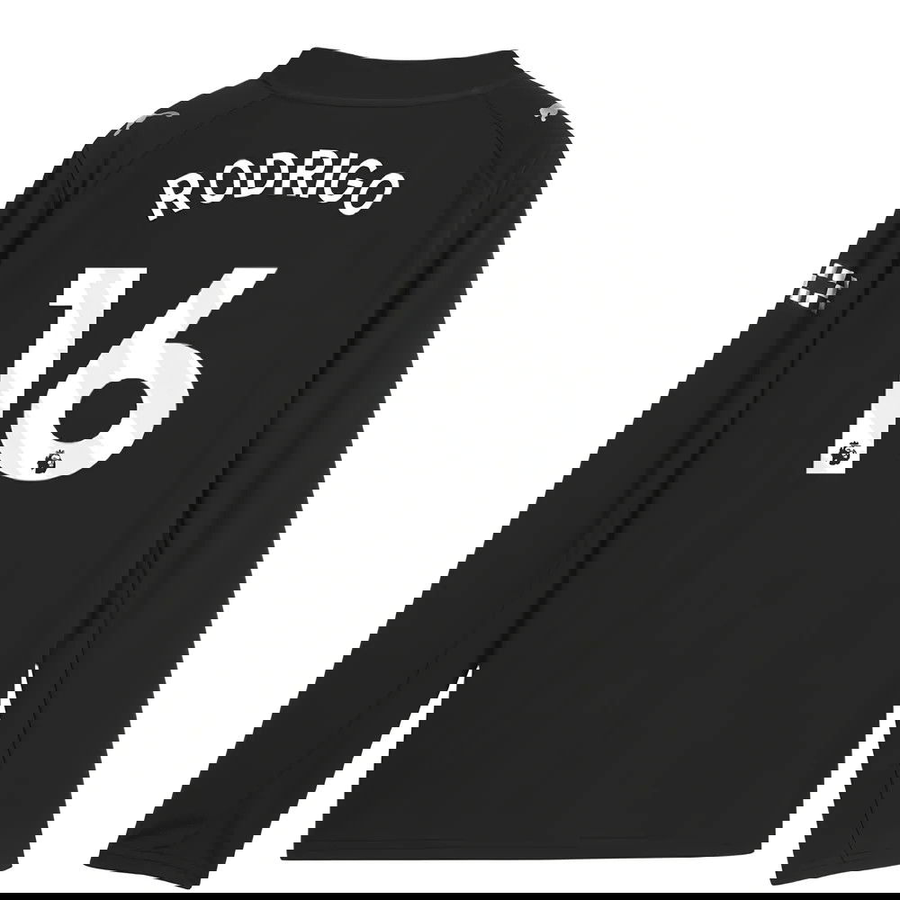 Jalkapallo Pelipaidat Manchester City Pitkähihainen RODRIGO #16 Vieras Peliasu 2025-2026