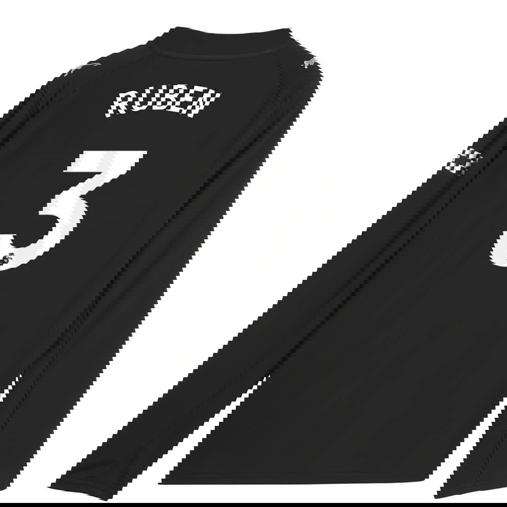 Jalkapallo Pelipaidat Manchester City Pitkähihainen RUBEN #3 Vieras Peliasu 2025-2026