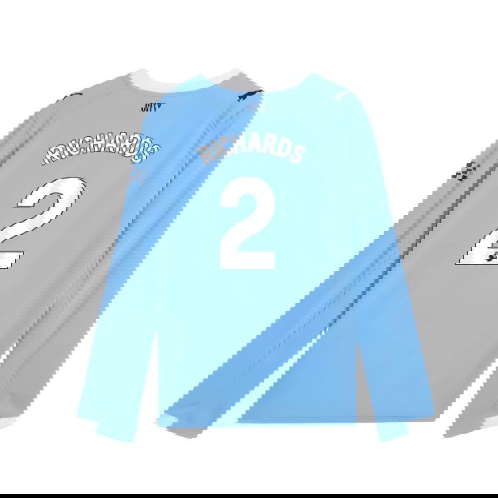 Jalkapallo Pelipaidat Manchester City Pitkähihainen RICHARDS #2 Koti Peliasu 2025-2026