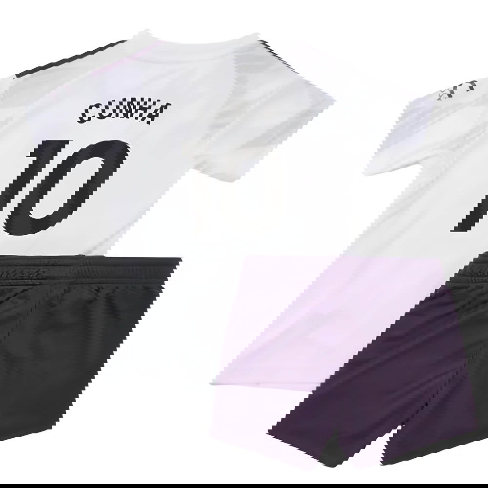 Jalkapallo Pelipaidat Manchester United Lasten CUNHA #10 Vieras Peliasu 2025-2026