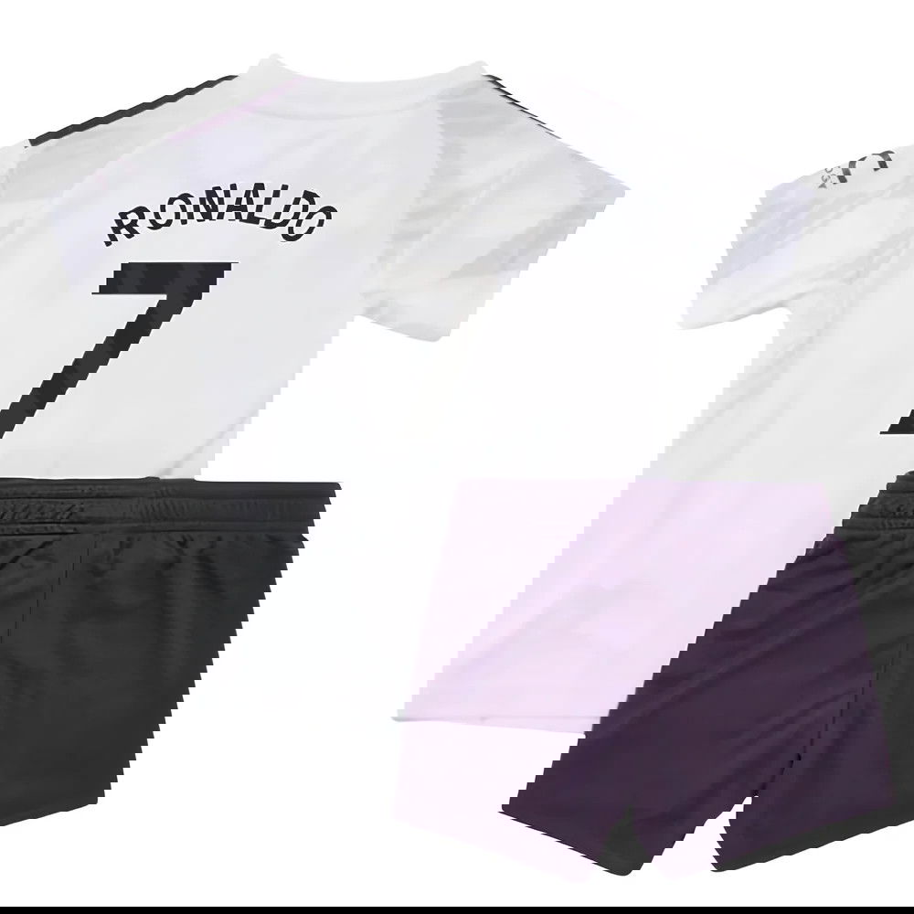 Jalkapallo Pelipaidat Manchester United Lasten RONALDO #7 Vieras Peliasu 2025-2026