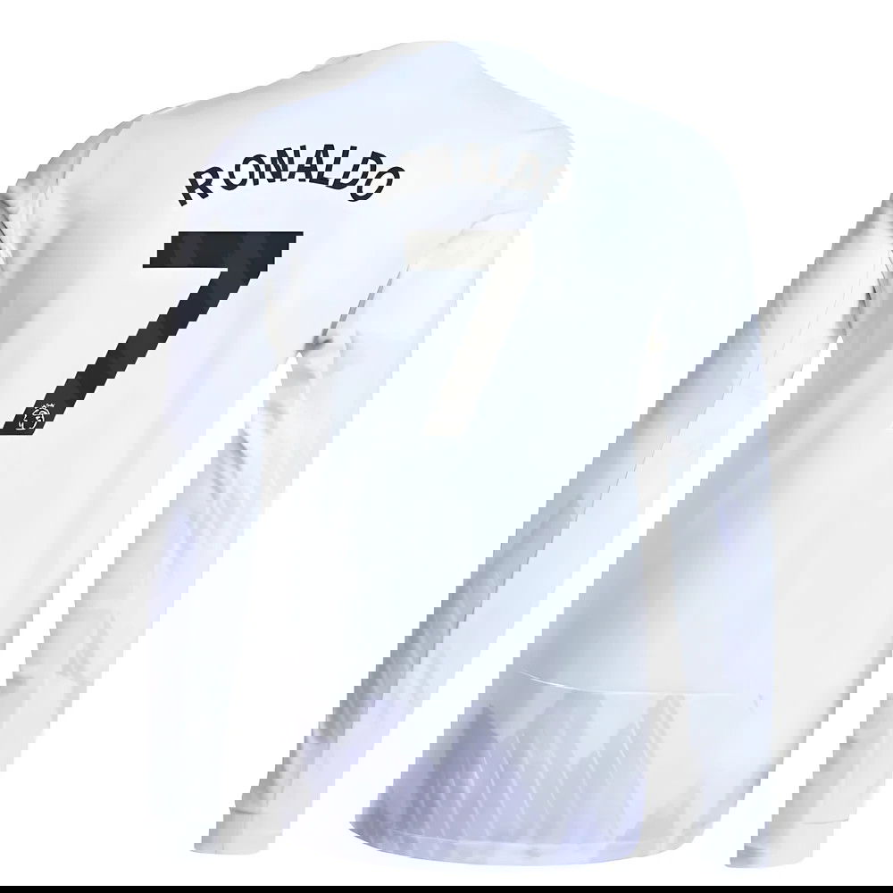 Jalkapallo Pelipaidat Manchester United Pitkähihainen RONALDO #7 Vieras Peliasu 2025-2026