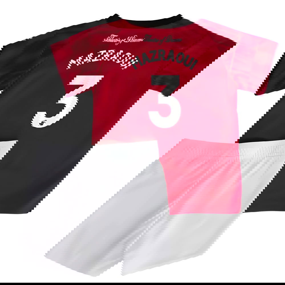 Jalkapallo Pelipaidat Manchester United Lasten MAZRAOUI #3 Koti Peliasu 2025-2026
