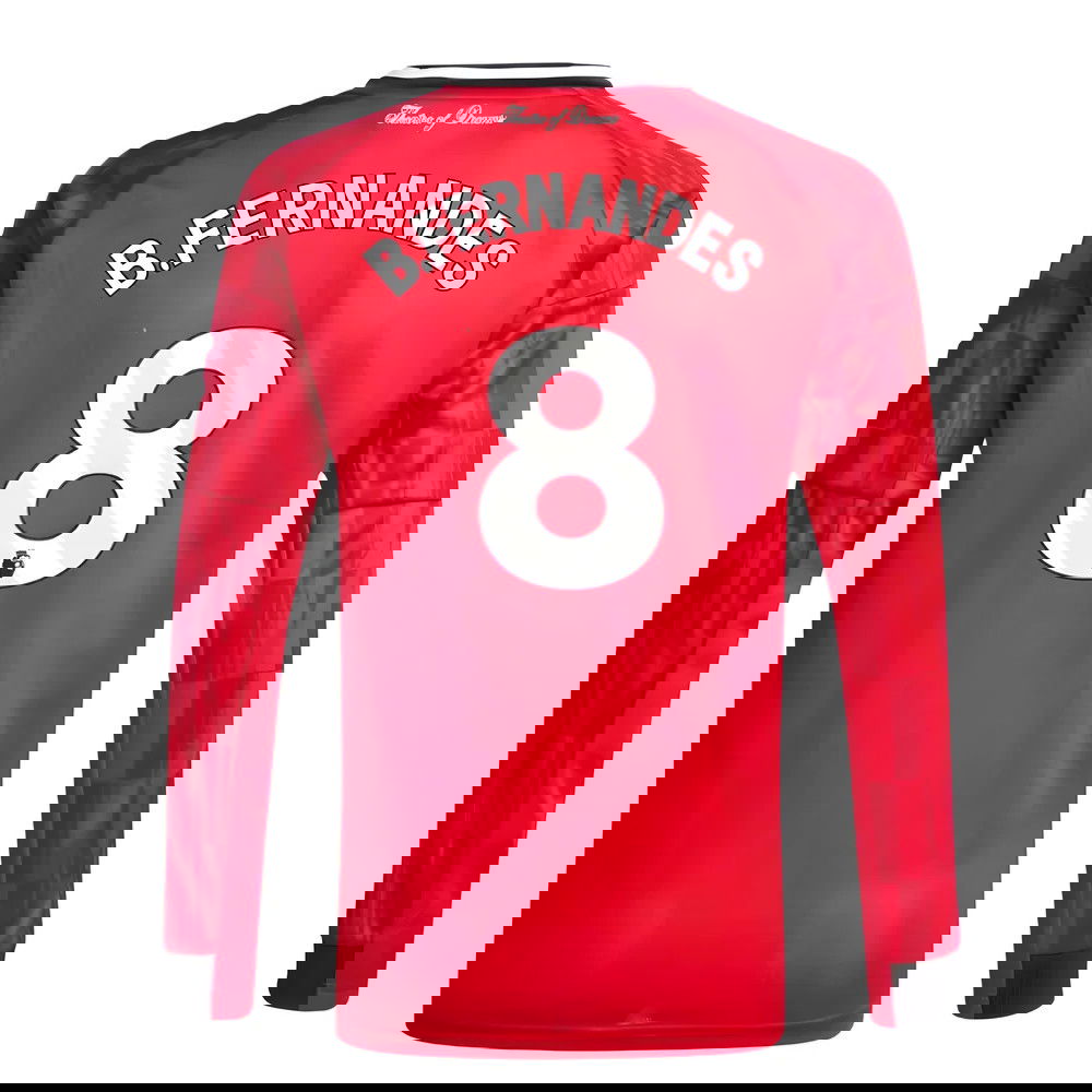 Jalkapallo Pelipaidat Manchester United Pitkähihainen BFERNANDES #8 Koti Peliasu 2025-2026