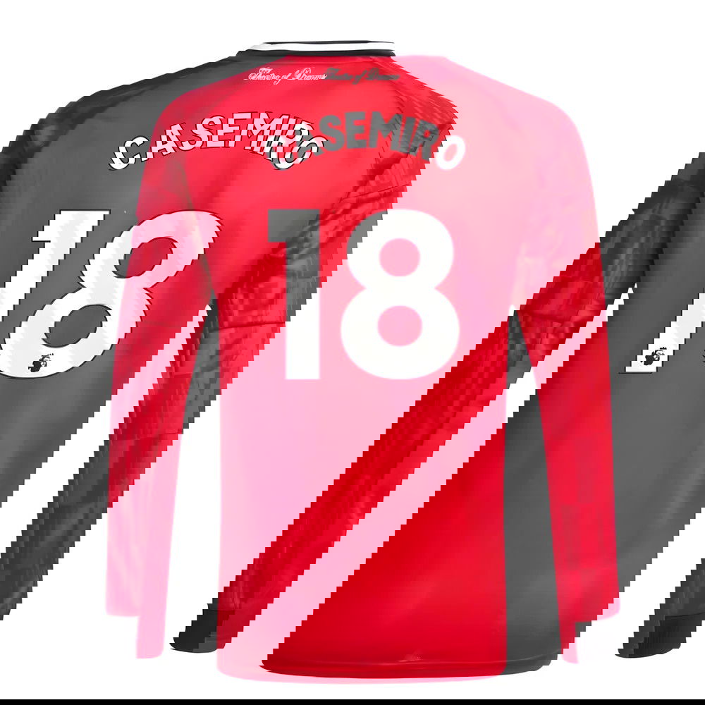 Jalkapallo Pelipaidat Manchester United Pitkähihainen CASEMIRO #18 Koti Peliasu 2025-2026