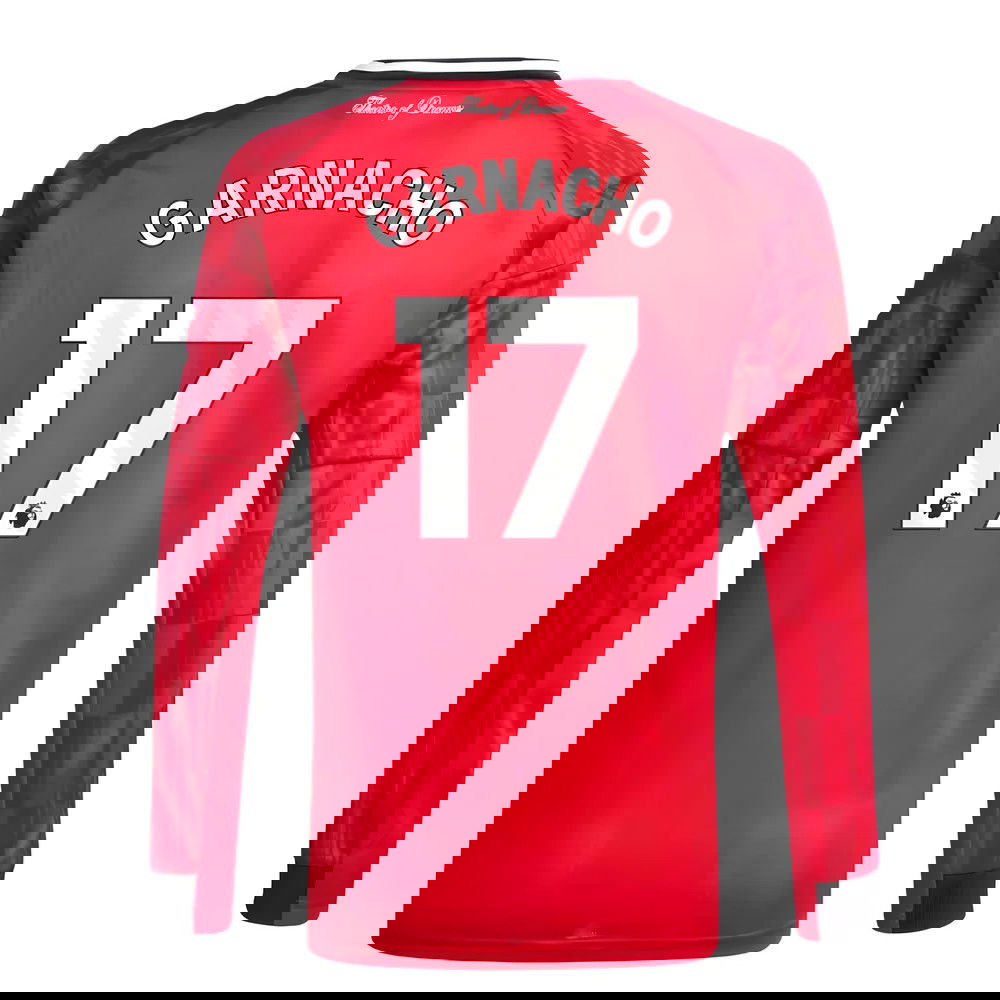 Jalkapallo Pelipaidat Manchester United Pitkähihainen GARNACHO #17 Koti Peliasu 2025-2026