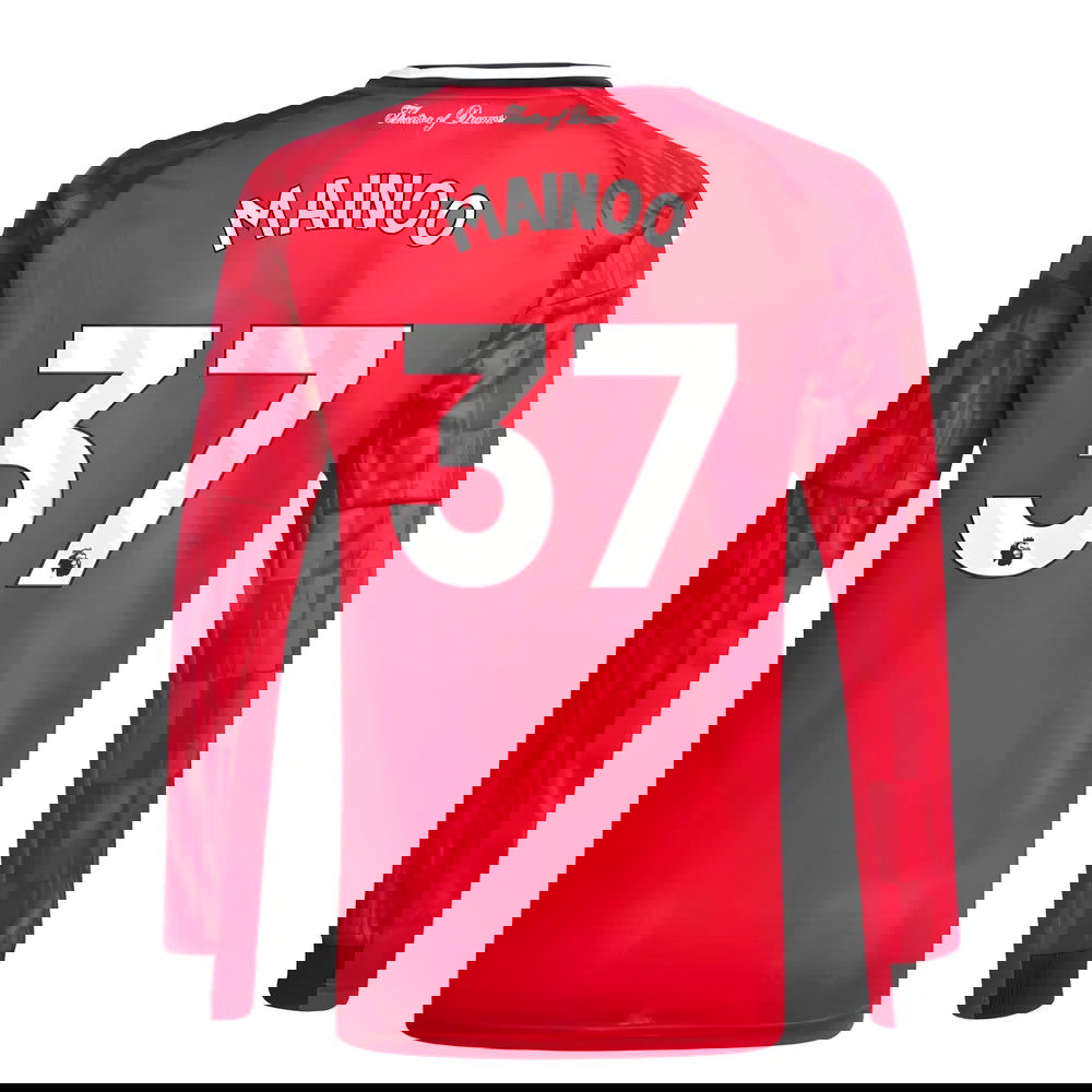 Jalkapallo Pelipaidat Manchester United Pitkähihainen MAINOO #37 Koti Peliasu 2025-2026