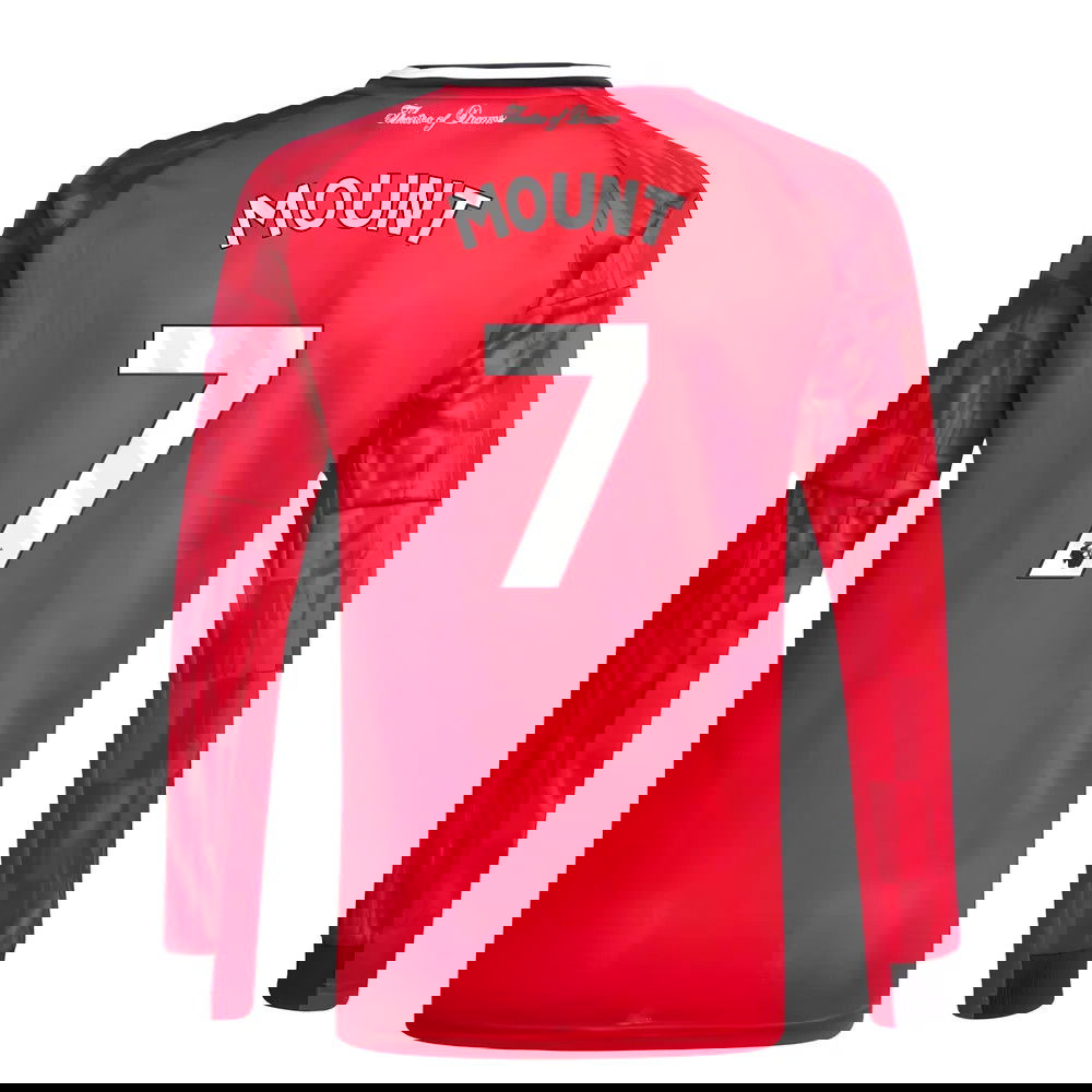 Jalkapallo Pelipaidat Manchester United Pitkähihainen MOUNT #7 Koti Peliasu 2025-2026