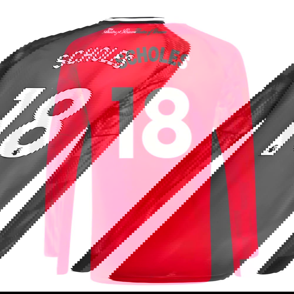 Jalkapallo Pelipaidat Manchester United Pitkähihainen SCHOLES #18 Koti Peliasu 2025-2026