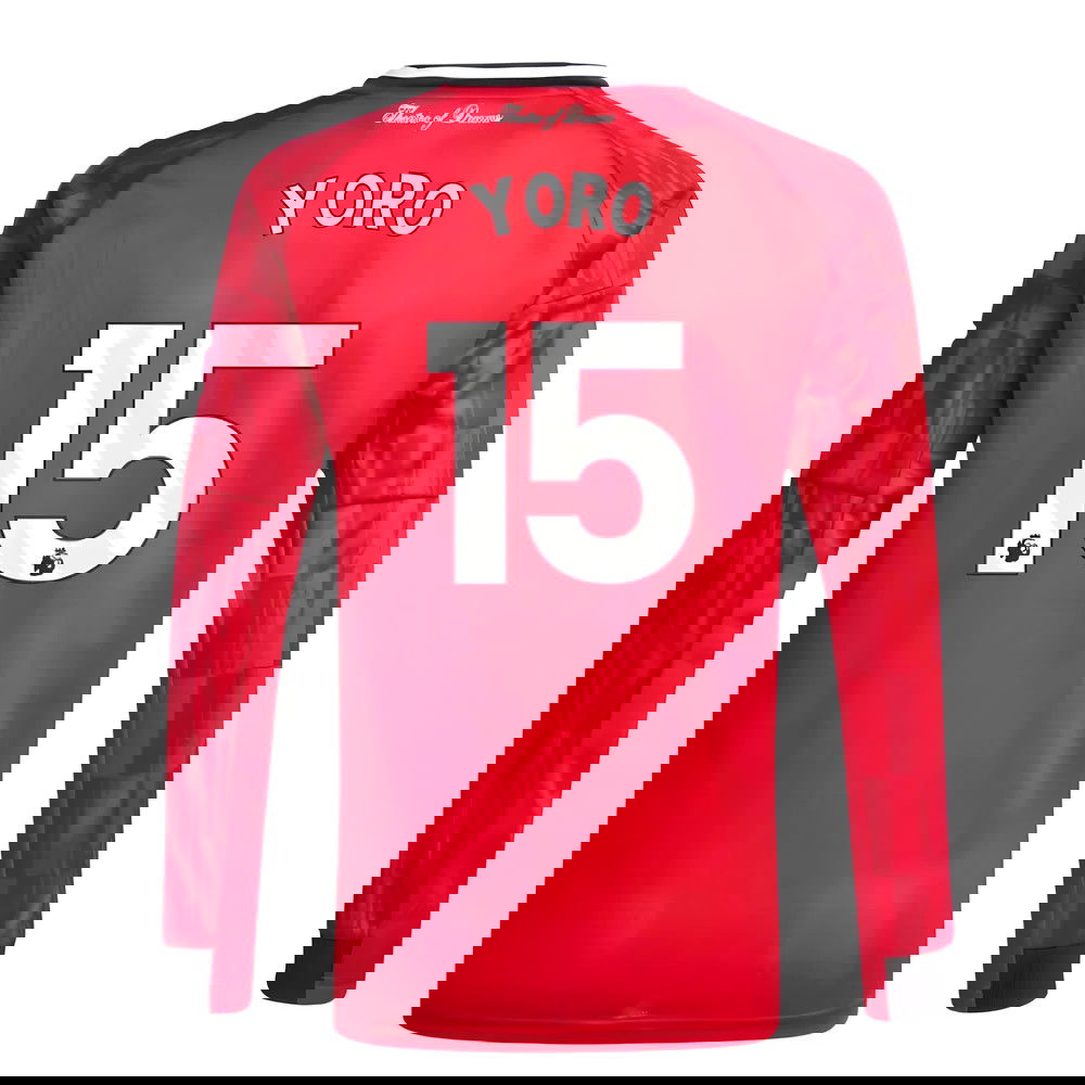 Jalkapallo Pelipaidat Manchester United Pitkähihainen YORO #15 Koti Peliasu 2025-2026