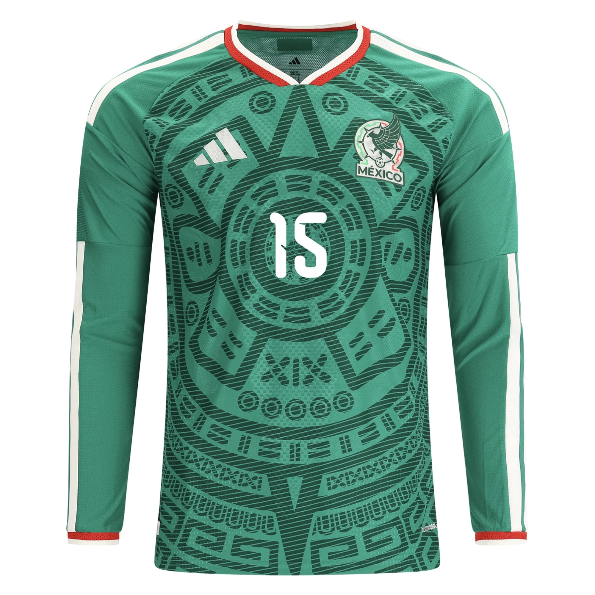 halvat Jalkapallo Pelipaidat Meksiko Pitkähihainen ISRAEL REYES #15 Koti Peliasu MM 2026 omalla nimellä