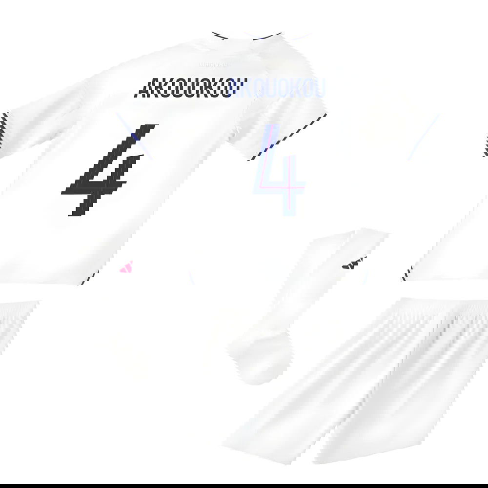 Jalkapallo Pelipaidat Olympique Lyonnais Lasten AKOUOKOU #4 Koti Peliasu 2025-2026