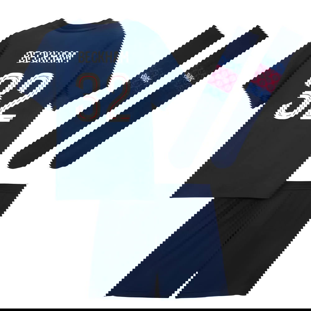 Jalkapallo Pelipaidat Paris Saint Germain PSG Lasten BECKHAM #32 Koti Peliasu 2025-2026