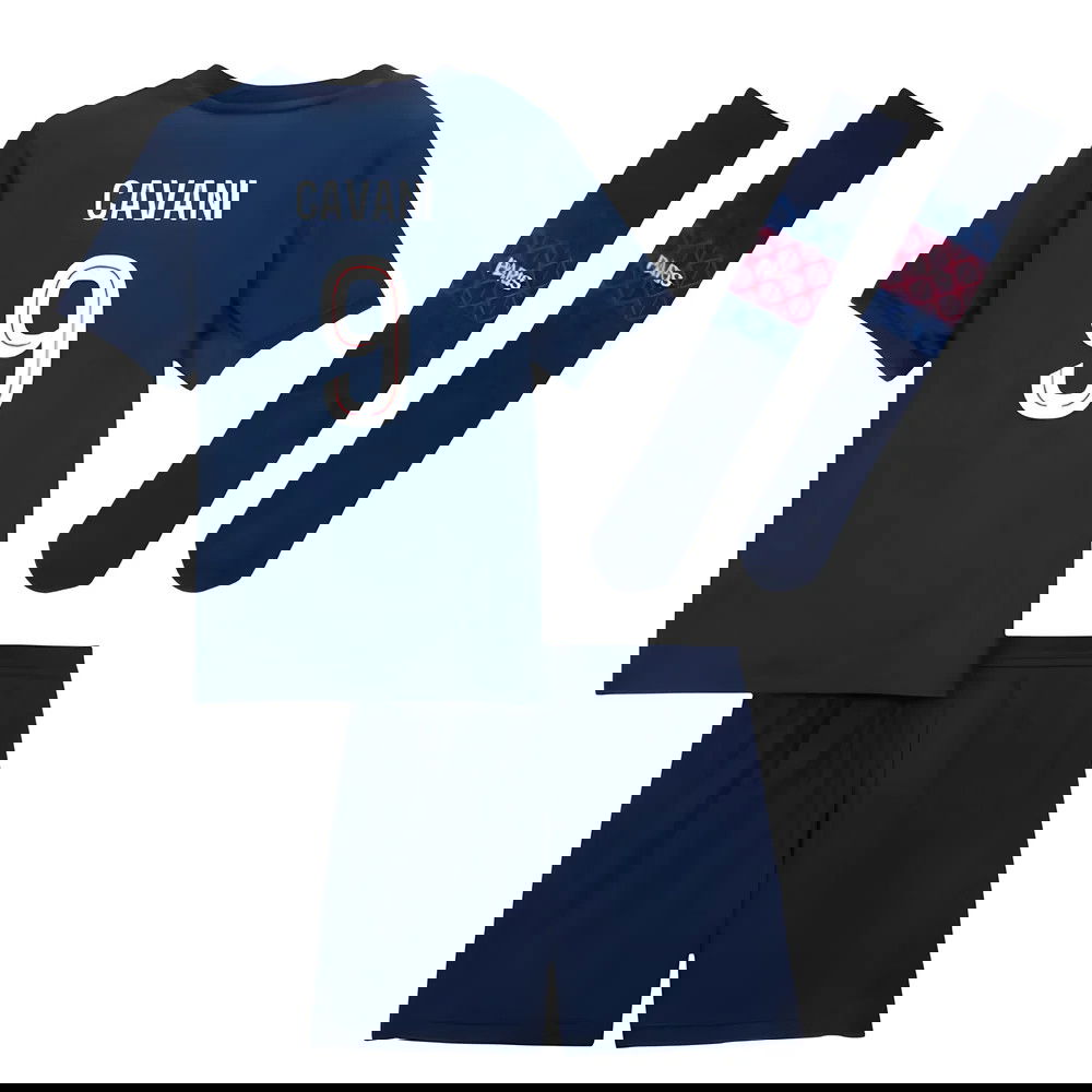 Jalkapallo Pelipaidat Paris Saint Germain PSG Lasten CAVANI #9 Koti Peliasu 2025-2026