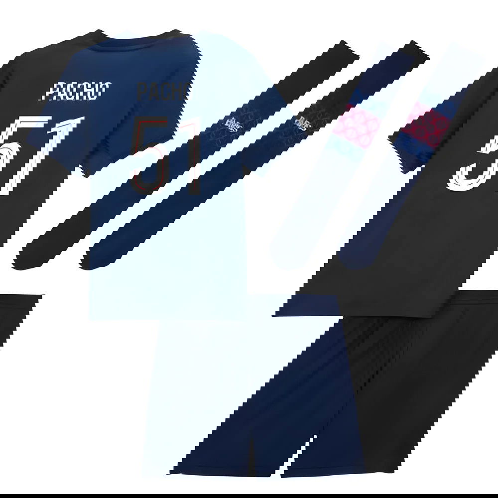 Jalkapallo Pelipaidat Paris Saint Germain PSG Lasten PACHO #51 Koti Peliasu 2025-2026