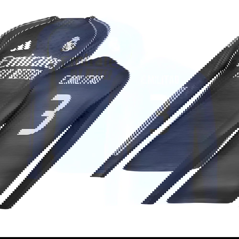 Jalkapallo Pelipaidat FC Real Madrid Pitkähihainen EMILITAO #3 Vieras Peliasu 2025-2026
