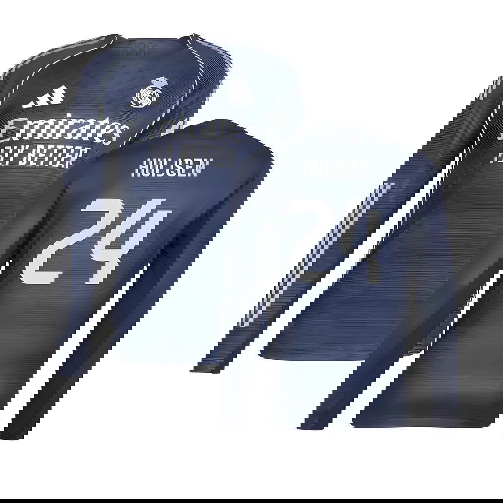 Jalkapallo Pelipaidat FC Real Madrid Pitkähihainen HUIJSEN #24 Vieras Peliasu 2025-2026