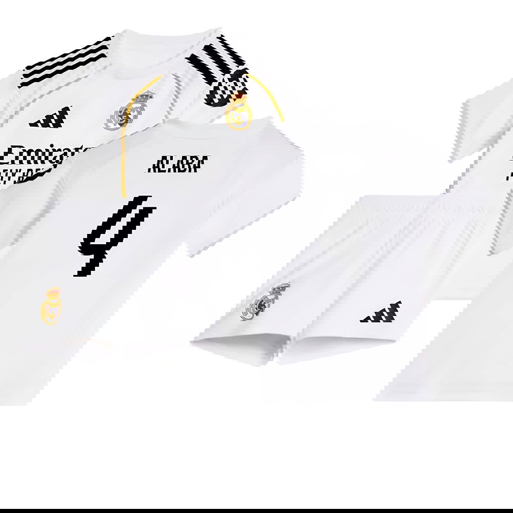 Jalkapallo Pelipaidat FC Real Madrid Lasten ALABA #4 Koti Peliasu 2025-2026