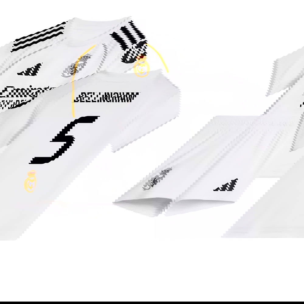 Jalkapallo Pelipaidat FC Real Madrid Lasten BELLINGHAM #5 Koti Peliasu 2025-2026
