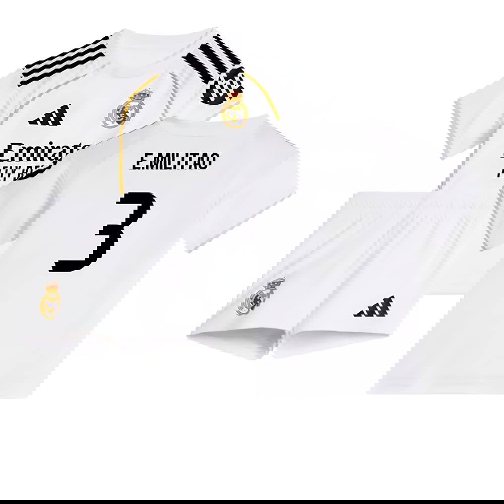Jalkapallo Pelipaidat FC Real Madrid Lasten EMILITAO #3 Koti Peliasu 2025-2026